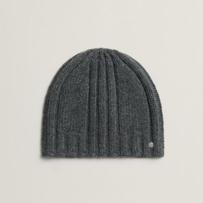 イヤーネット - メンズ カシミヤニットキャップ＆レザーグローブ